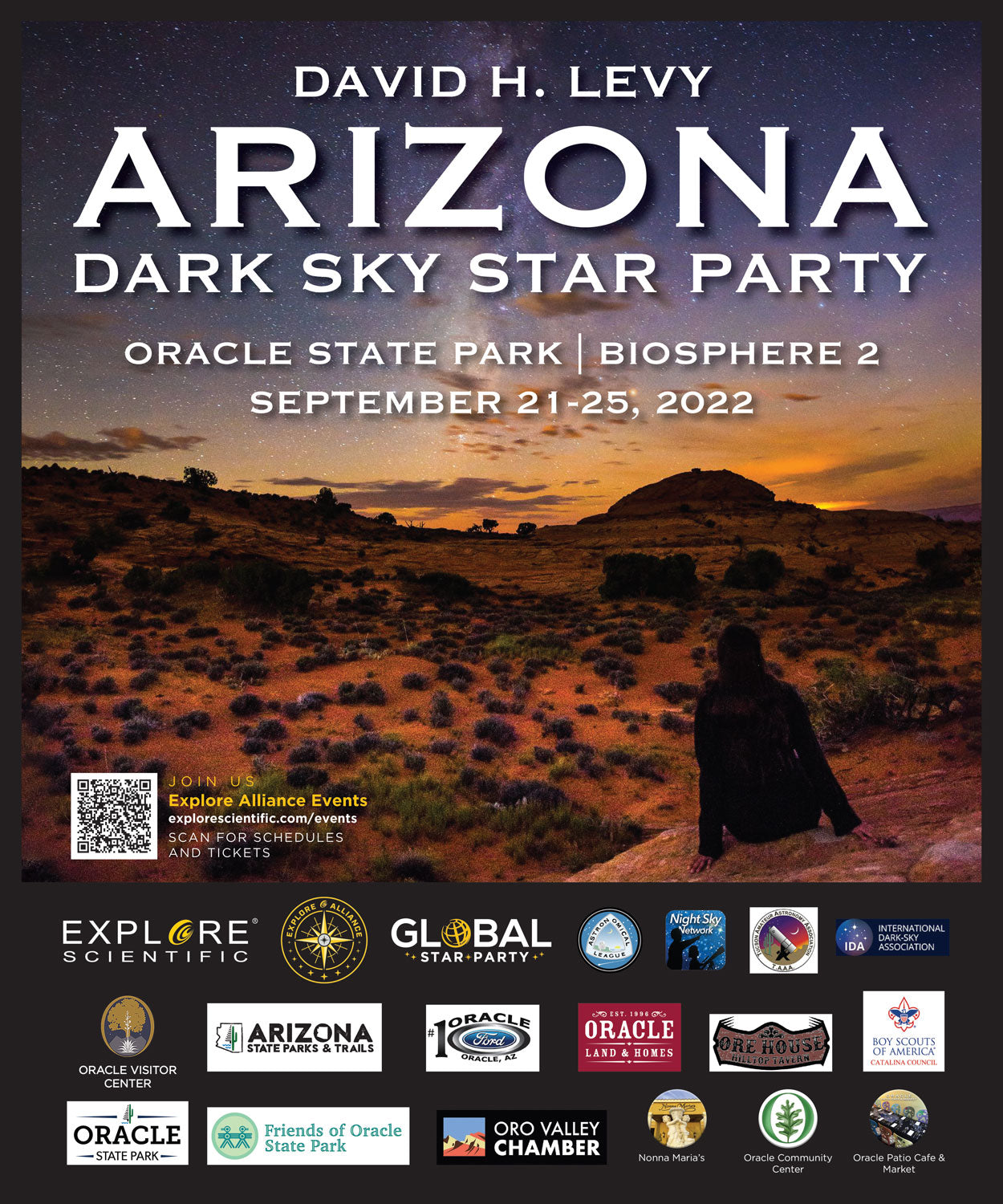 David H. Levy Arizona Dark Sky Star Party II e The Oracle Dark Sky Cultural Festival