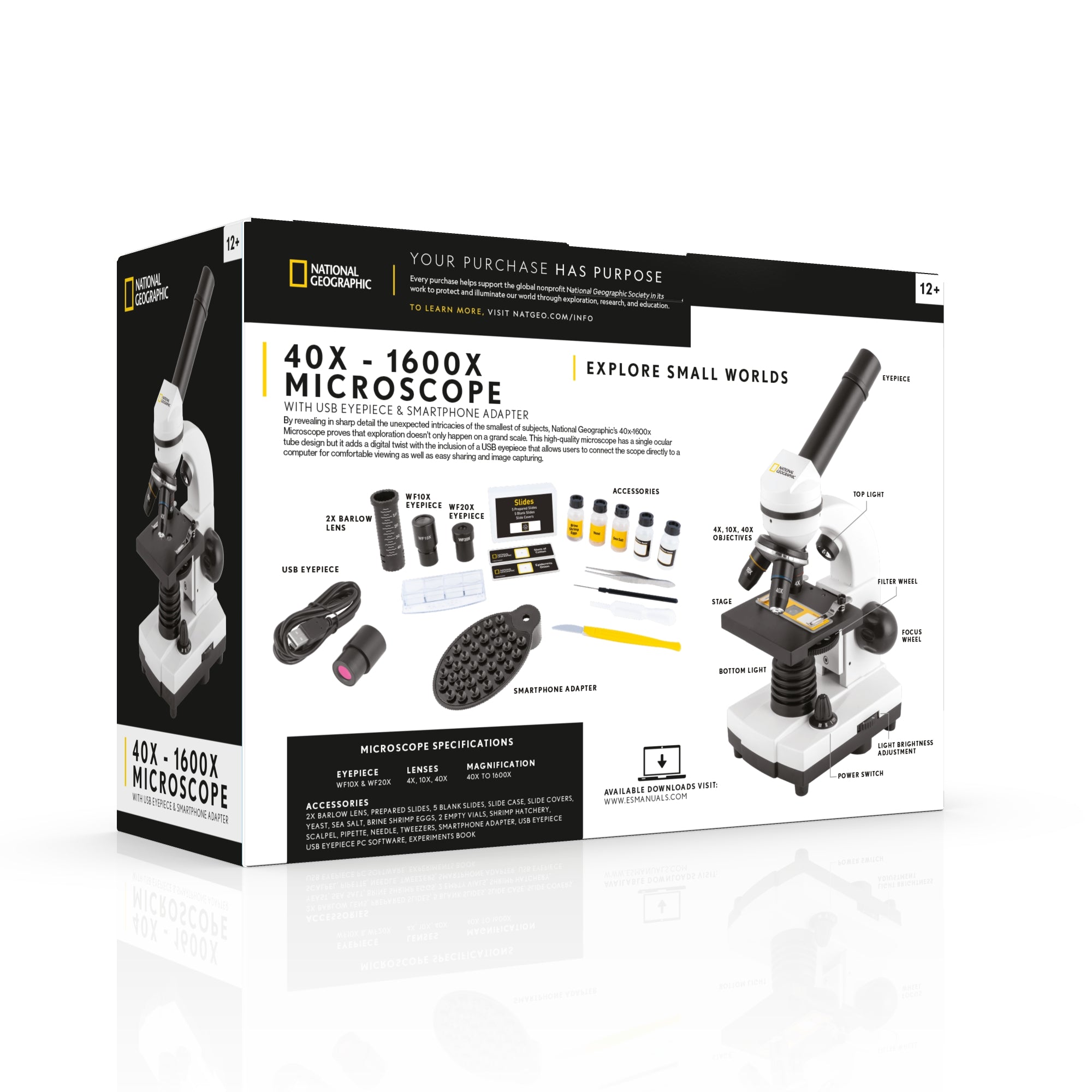 National Geographic 40x-1600x Mikroskop mit USB-Okular