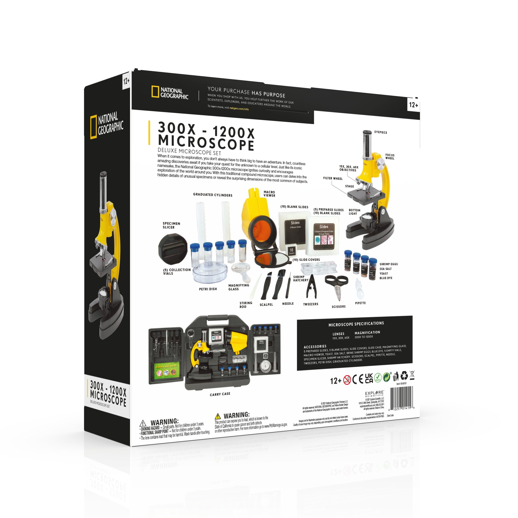 National Geographic 300x-1200x-Mikroskop mit Hardfall