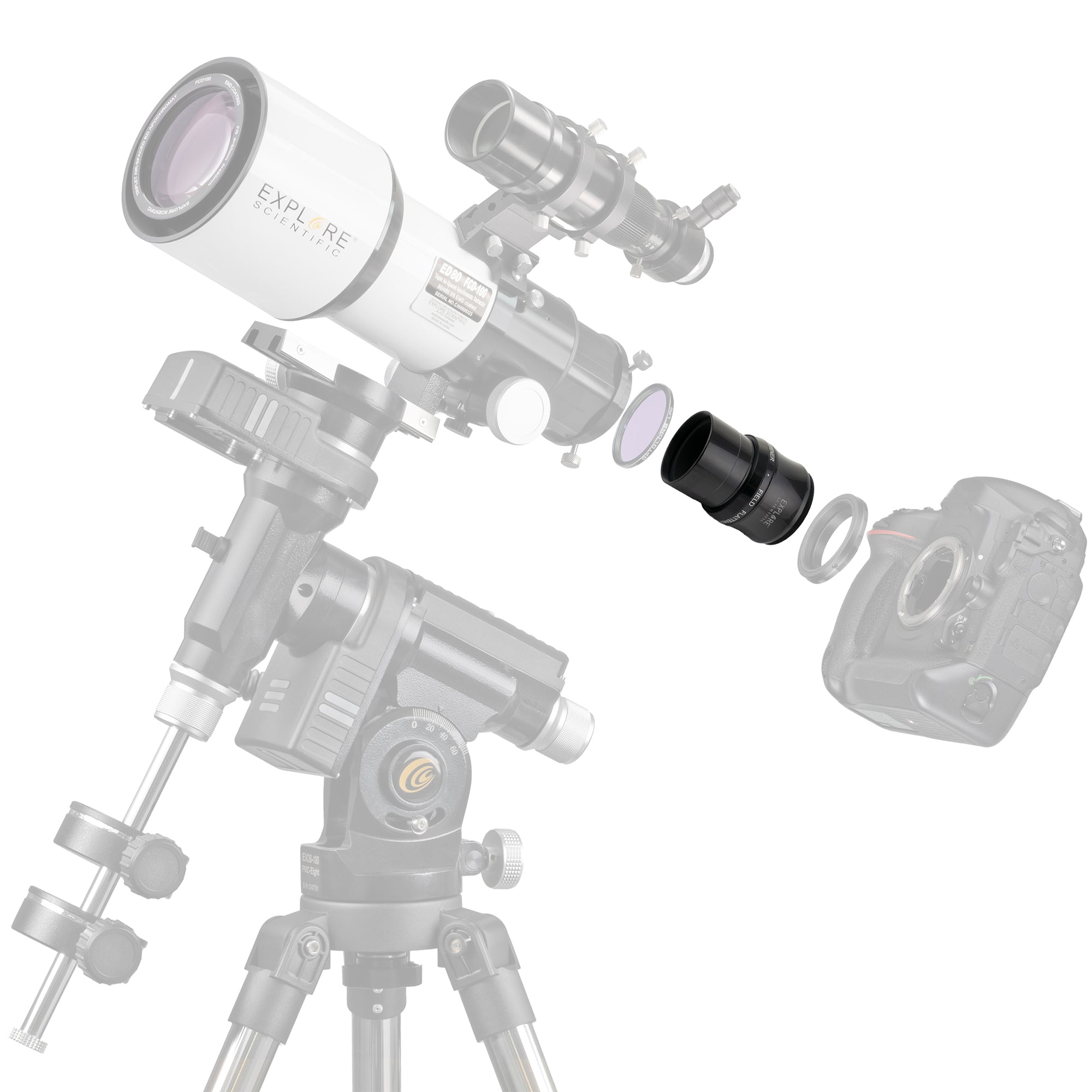 Esplora il telescopio di rifrattore di tripletta di tripletta per trasferta scientifica ED80-FCD100-FCD100-0806-01